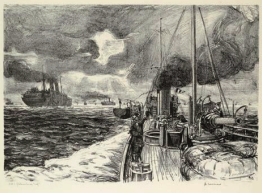 Arthur Lismers HMCS Grilse on
Convoy Duty / Le NCSM Grilse en mission de
convoi dArthur Lismer