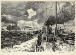 Arthur Lismer’s HMCS Grilse on
Convoy Duty / Le NCSM Grilse en mission de
convoi d’Arthur Lismer 